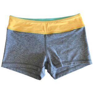 IVIVVA Gray, Yellow + Green Reversible Girl's Spandex Biker Shorts Size 14